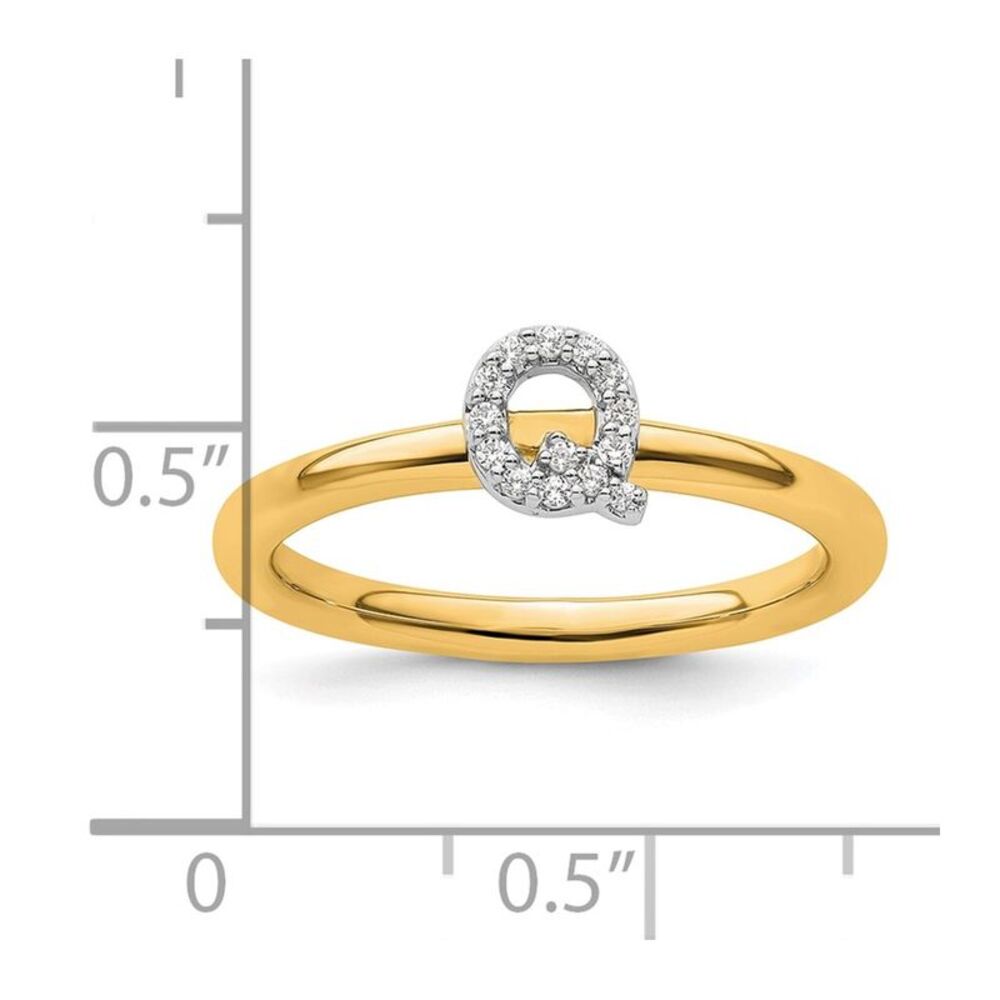 Kazi Luxury 14k Yellow Gold Stackable Diamond Ini… - image 2